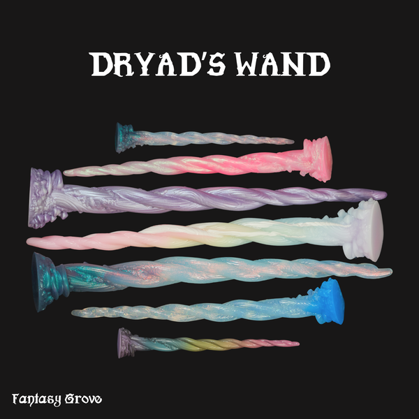 Dryad's Touch in multiple sizes.  Labeled "Dryad's Touch" at the top and in small lettering at the bottom left "Fantasy Grove"