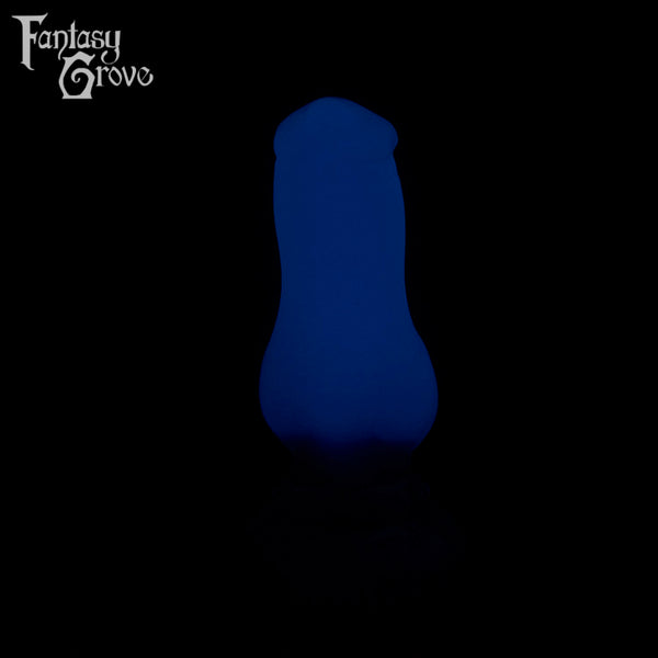 A Fantasy Grove sex toy on a black background with a logo in the upper left corner