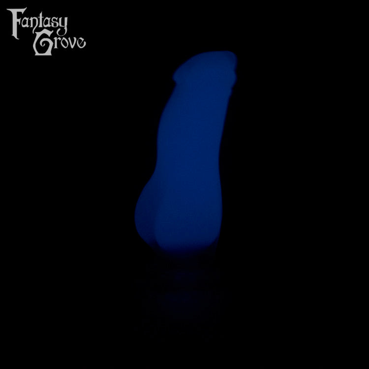 A Fantasy Grove sex toy on a black background with a logo in the upper left corner
