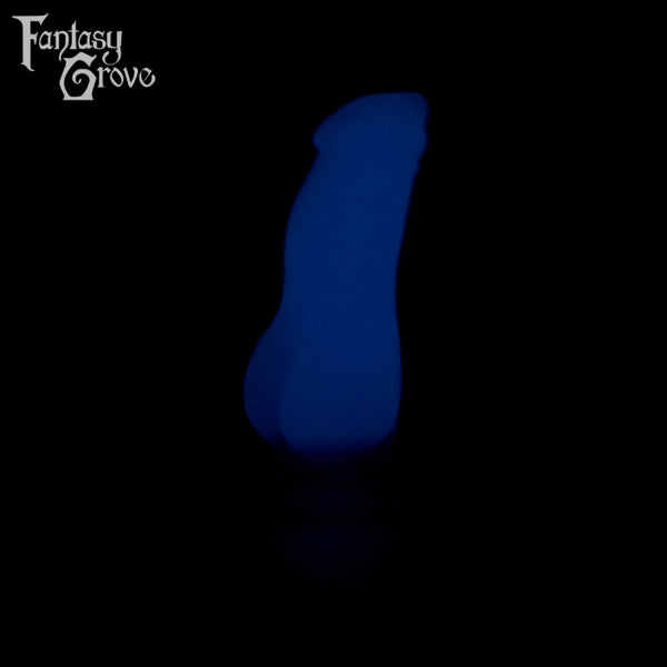 A Fantasy Grove sex toy on a black background with a logo in the upper left corner