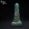 A Fantasy Grove sex toy on a black background with a logo in the upper left corner