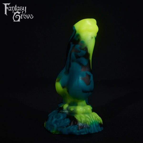 A fantasy sex toy on a black background with the Fantasy Grove logo in the upper left corner