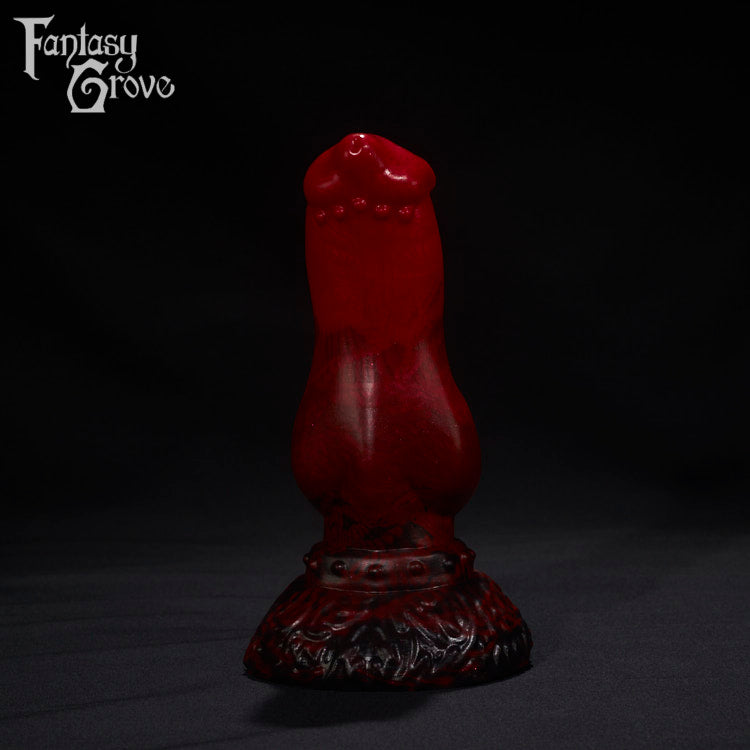 A Fantasy Grove sex toy on a black background with a logo in the upper left corner