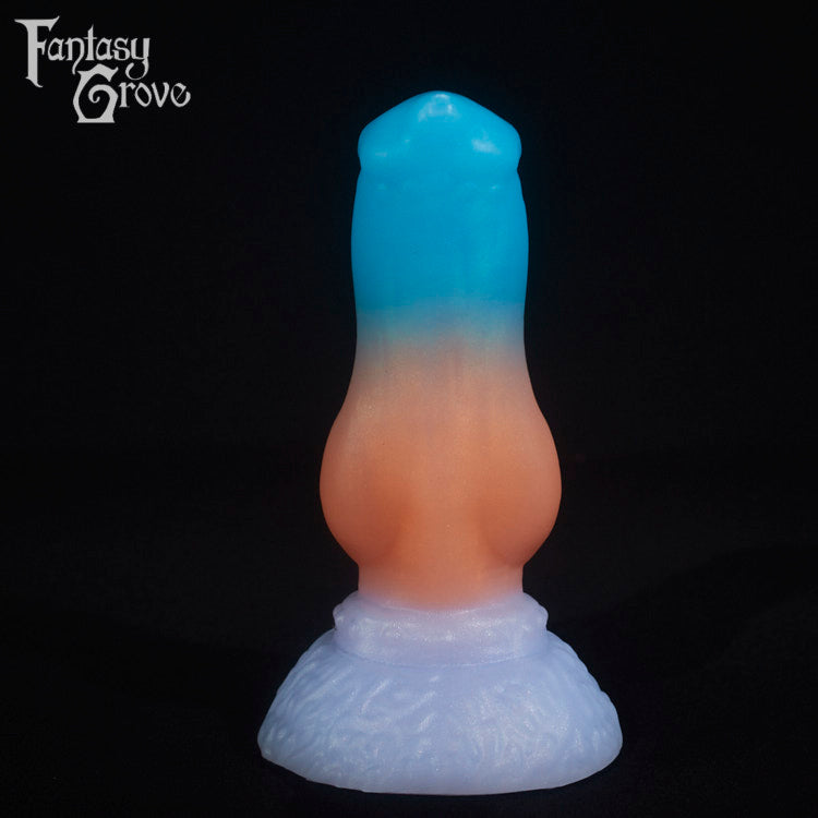 A fantasy sex toy on a black background with the Fantasy Grove logo in the upper left corner