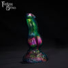 A Fantasy Grove sex toy on a black background with a logo in the upper left corner
