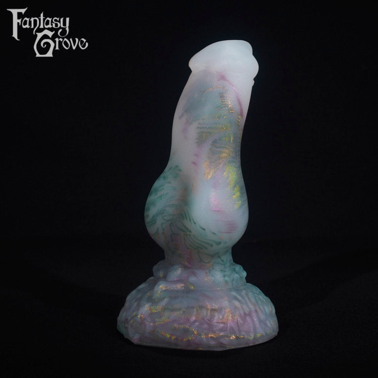 A fantasy sex toy on a black background with the Fantasy Grove logo in the upper left corner