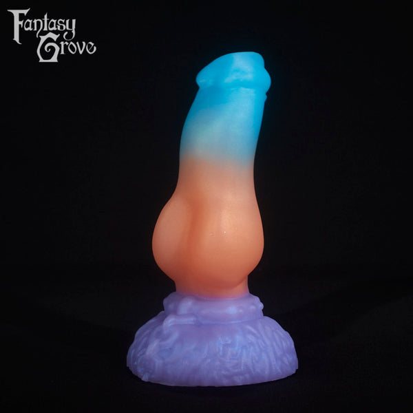A fantasy sex toy on a black background with the Fantasy Grove logo in the upper left corner