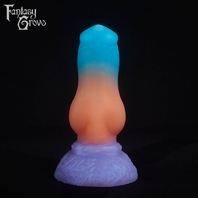 A fantasy sex toy on a black background with the Fantasy Grove logo in the upper left corner