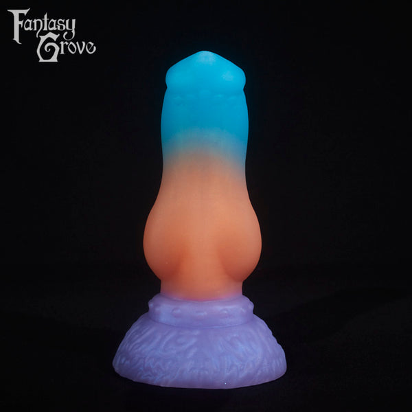 A fantasy sex toy on a black background with the Fantasy Grove logo in the upper left corner