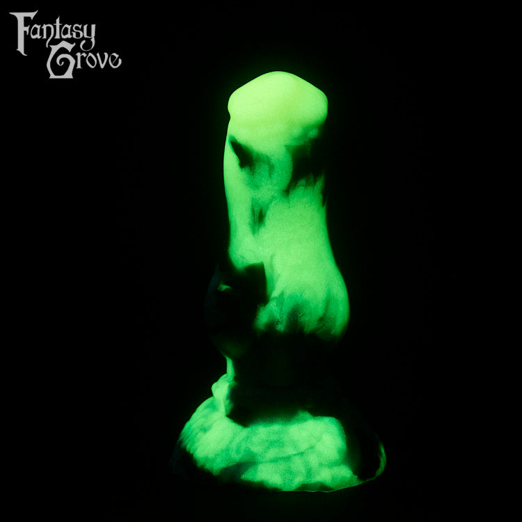 A fantasy sex toy on a black background with the Fantasy Grove logo in the upper left corner