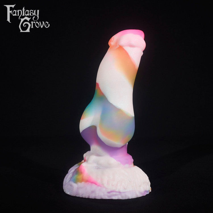 A fantasy sex toy on a black background with the Fantasy Grove logo in the upper left corner