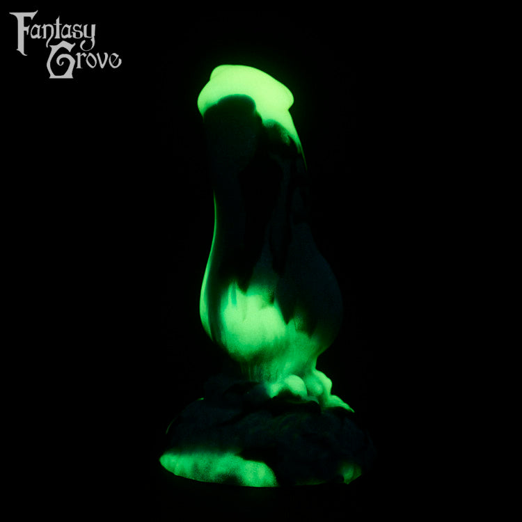 A fantasy sex toy on a black background with the Fantasy Grove logo in the upper left corner