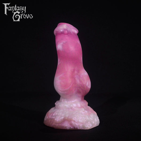 A fantasy sex toy on a black background with the Fantasy Grove logo in the upper left corner