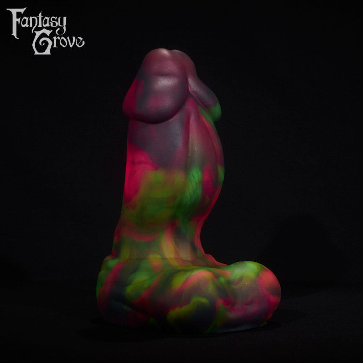 A fantasy sex toy on a black background with the Fantasy Grove logo in the upper left corner