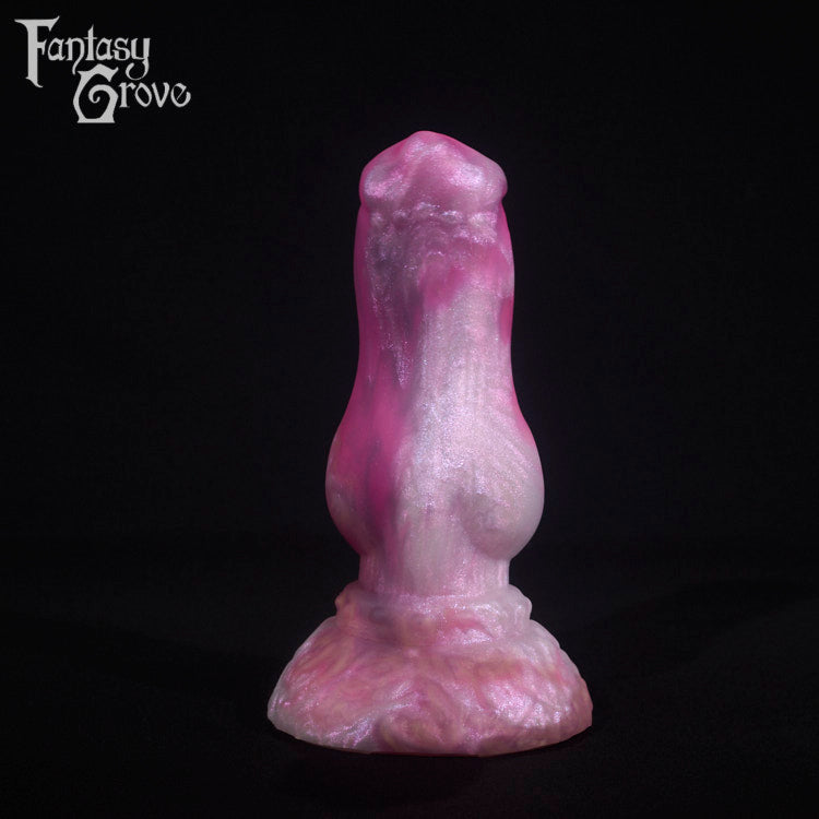 A fantasy sex toy on a black background with the Fantasy Grove logo in the upper left corner