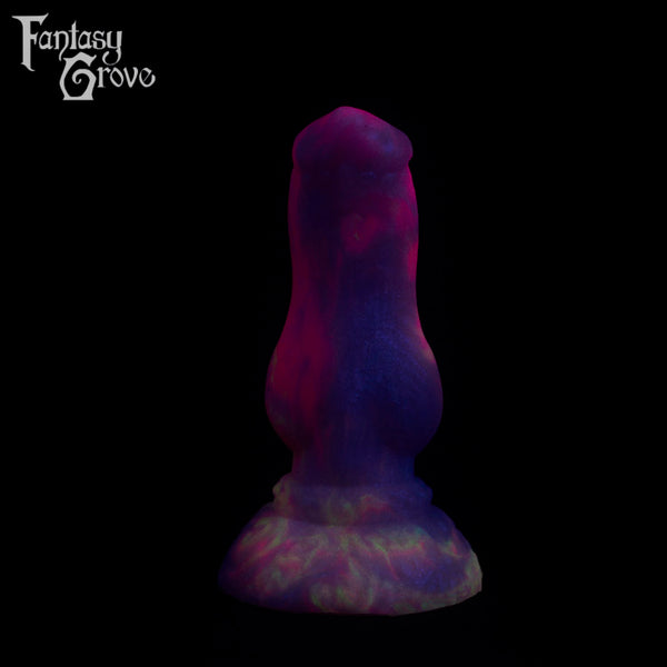 A fantasy sex toy on a black background with the Fantasy Grove logo in the upper left corner
