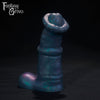A Fantasy Grove sex toy on a black background with a logo in the upper left corner