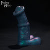A Fantasy Grove sex toy on a black background with a logo in the upper left corner