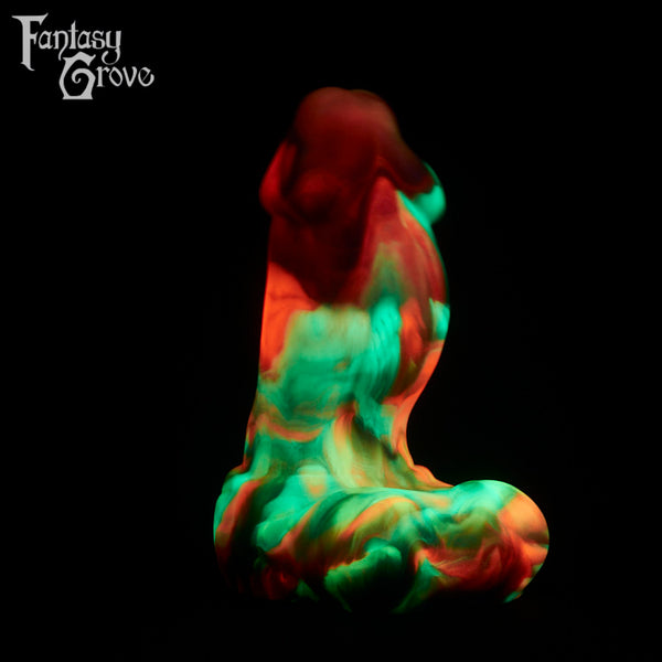 A fantasy sex toy on a black background with the Fantasy Grove logo in the upper left corner