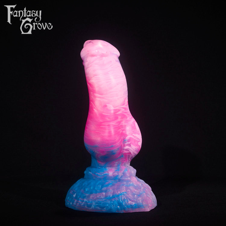 A fantasy sex toy on a black background with the Fantasy Grove logo in the upper left corner