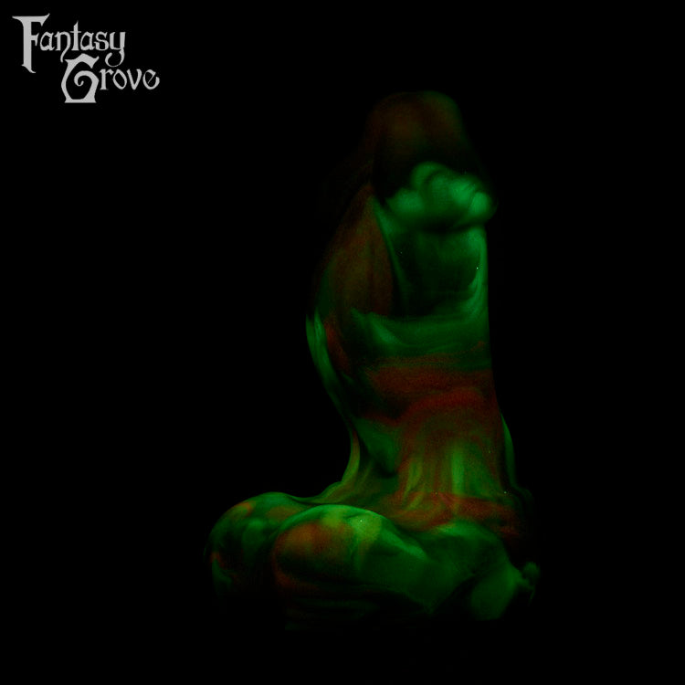 A fantasy sex toy on a black background with the Fantasy Grove logo in the upper left corner
