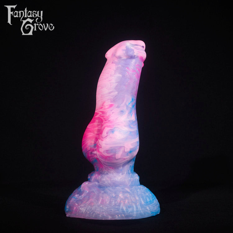 A fantasy sex toy on a black background with the Fantasy Grove logo in the upper left corner