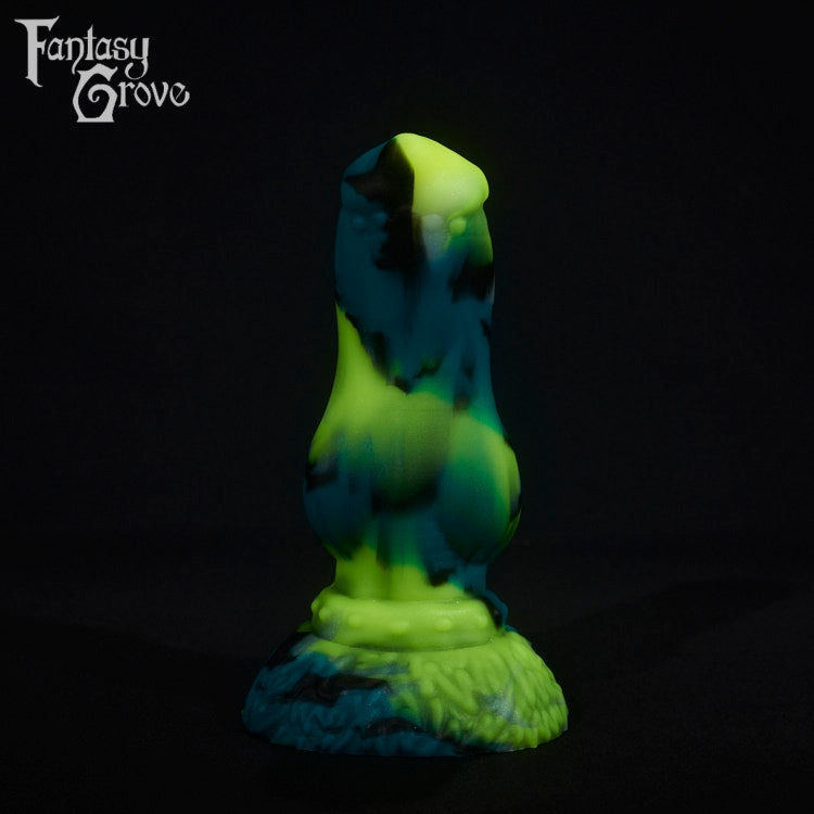 A fantasy sex toy on a black background with the Fantasy Grove logo in the upper left corner