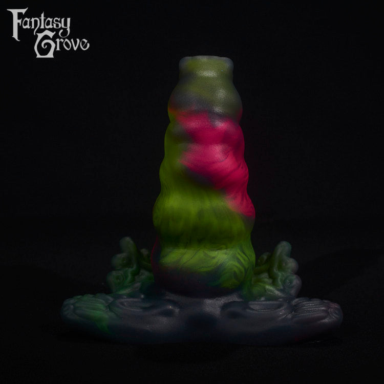 A fantasy sex toy on a black background with the Fantasy Grove logo in the upper left corner