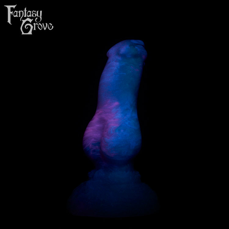 A fantasy sex toy on a black background with the Fantasy Grove logo in the upper left corner
