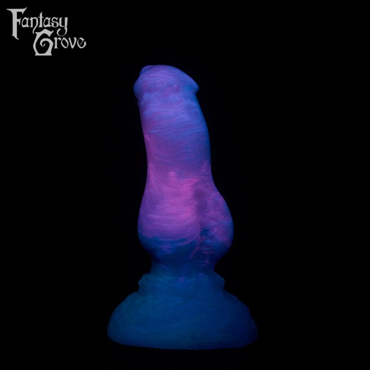 A fantasy sex toy on a black background with the Fantasy Grove logo in the upper left corner