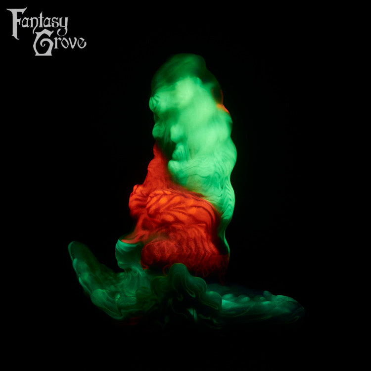 A fantasy sex toy on a black background with the Fantasy Grove logo in the upper left corner
