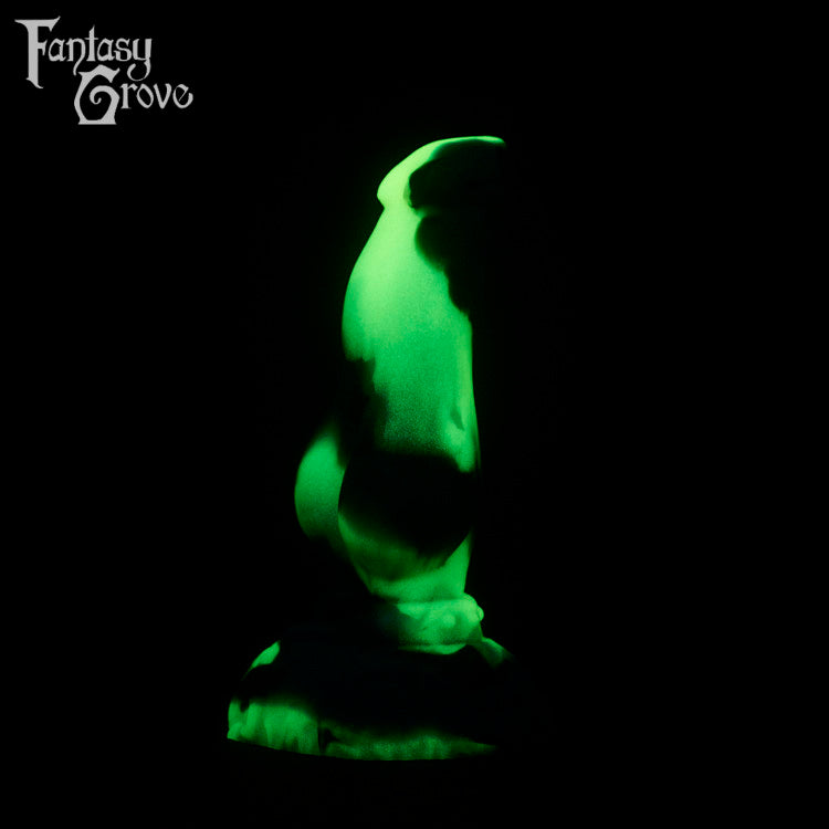 A fantasy sex toy on a black background with the Fantasy Grove logo in the upper left corner