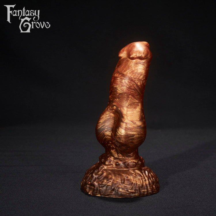 A fantasy sex toy on a black background with the Fantasy Grove logo in the upper left corner 