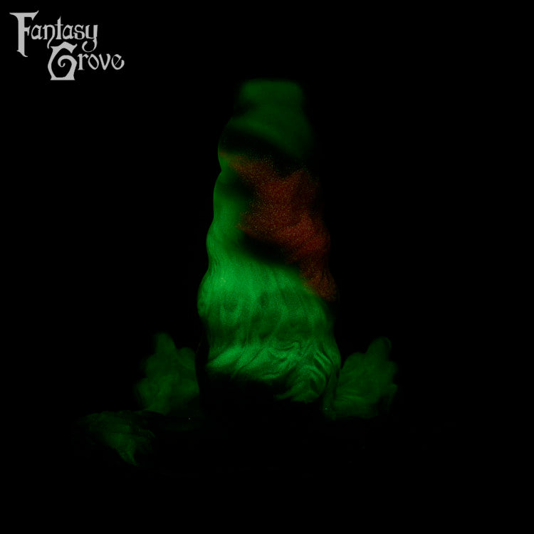 A fantasy sex toy on a black background with the Fantasy Grove logo in the upper left corner