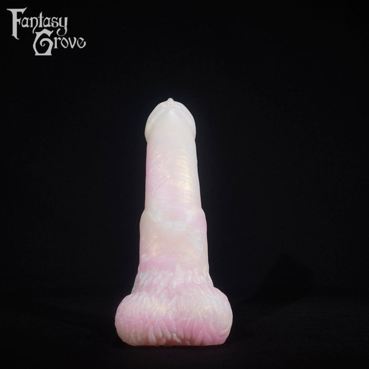 A fantasy sex toy on a black background with the Fantasy Grove logo in the upper left corner