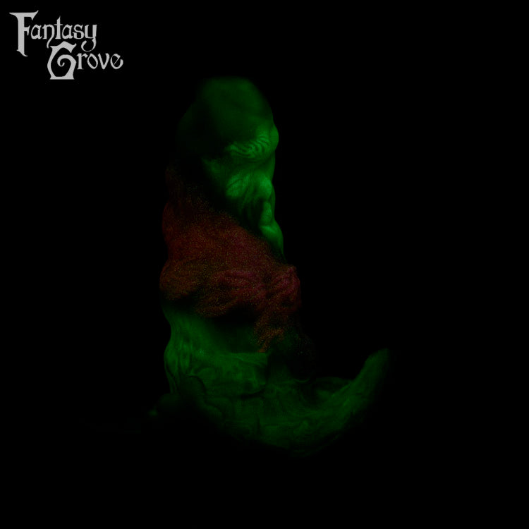 A fantasy sex toy on a black background with the Fantasy Grove logo in the upper left corner