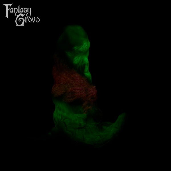 A fantasy sex toy on a black background with the Fantasy Grove logo in the upper left corner