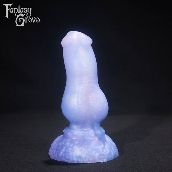 A fantasy sex toy on a black background with the Fantasy Grove logo in the upper left corner 