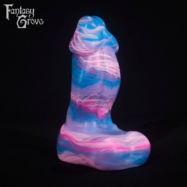 A fantasy sex toy on a black background with the Fantasy Grove logo in the upper left corner