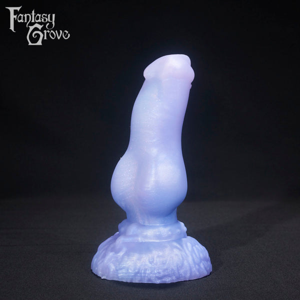 A fantasy sex toy on a black background with the Fantasy Grove logo in the upper left corner 