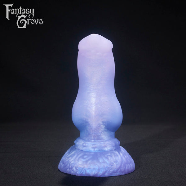 A fantasy sex toy on a black background with the Fantasy Grove logo in the upper left corner 