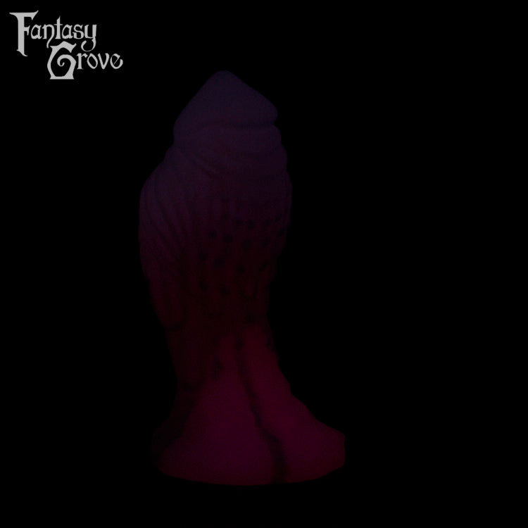 A Fantasy Grove sex toy on a black background with a logo in the upper left corner