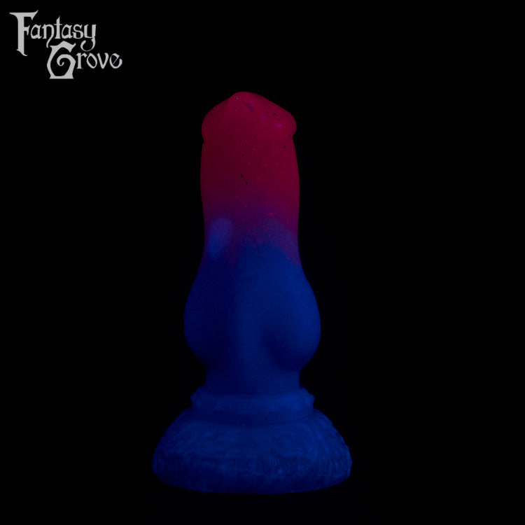 A fantasy sex toy on a black background with the Fantasy Grove logo in the upper left corner
