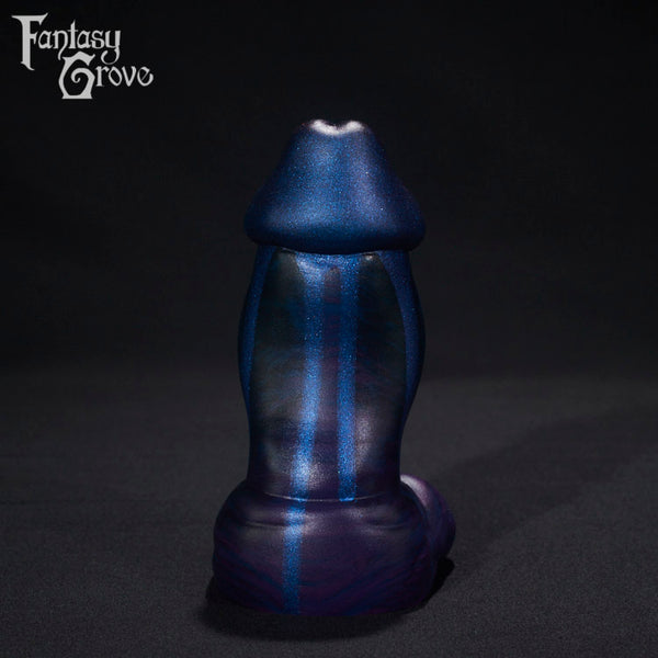 A fantasy sex toy on a black background with the Fantasy Grove logo in the upper left corner 