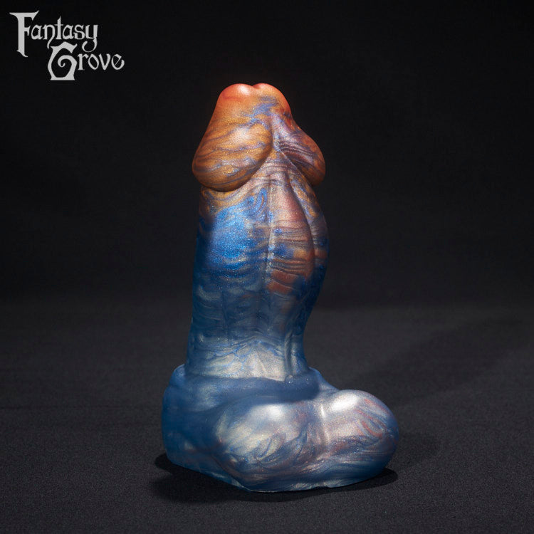 A fantasy sex toy on a black background with the Fantasy Grove logo in the upper left corner 