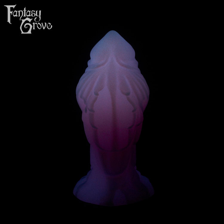 A Fantasy Grove sex toy on a black background with a logo in the upper left corner