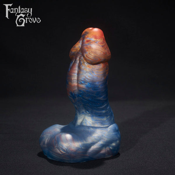 A fantasy sex toy on a black background with the Fantasy Grove logo in the upper left corner 