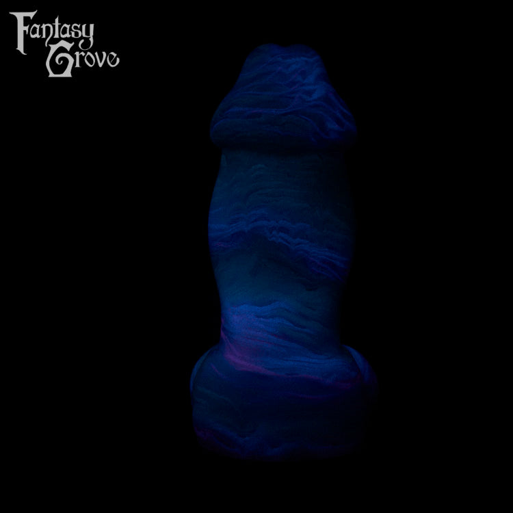 A fantasy sex toy on a black background with the Fantasy Grove logo in the upper left corner