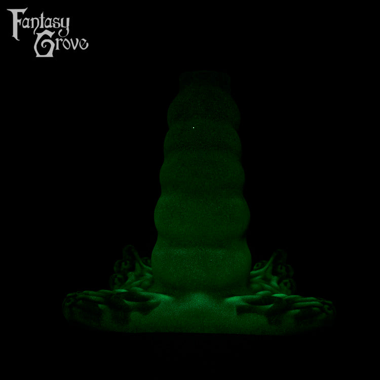 A fantasy sex toy on a black background with the Fantasy Grove logo in the upper left corner