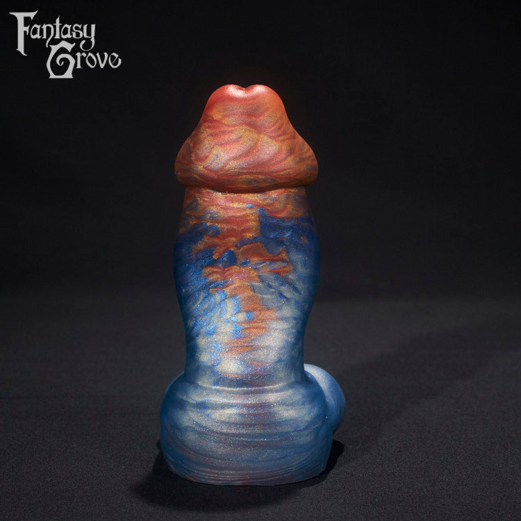 A fantasy sex toy on a black background with the Fantasy Grove logo in the upper left corner 